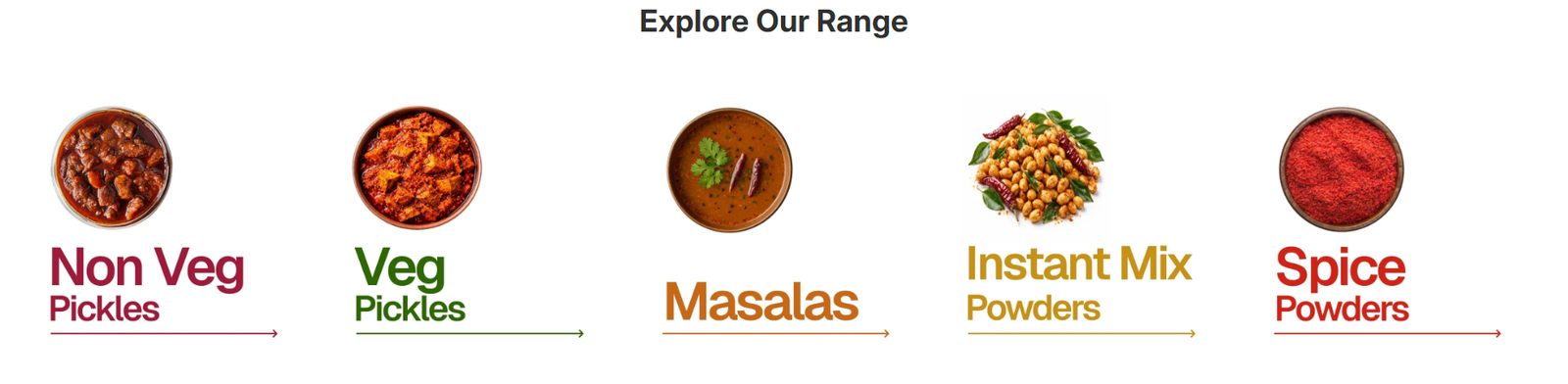 One Spices product category screenshot